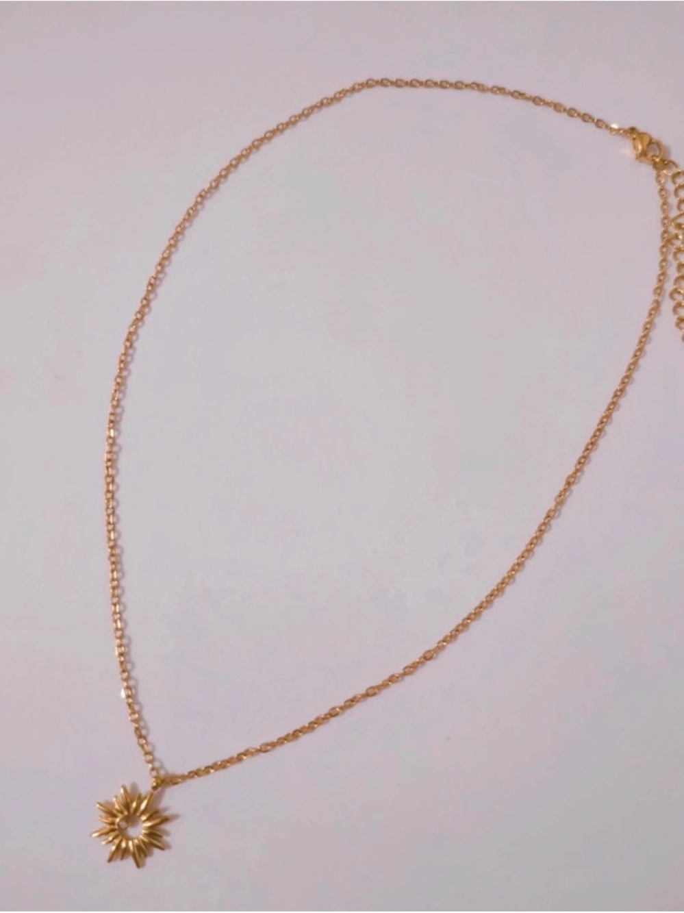 Gold Sunburst Pendant Necklace - Women's Jewelry - Picture 3 of 3